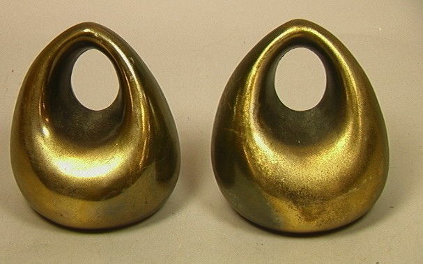 BEN SEIBEL Metal Bookends. Jen-fred Ware. Teardro: BEN SEIBEL Metal Bookends. Jen-fred Ware. Teardrop form. Unmarked-- Dimensions: H: 6 inches ---