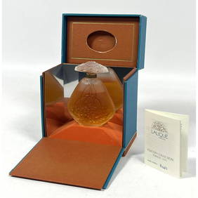 LALIQUE French Crystal Flacon Collection. Perfume Bottle in Box. 1995 Edition Year with numbered COA (1 of 12)