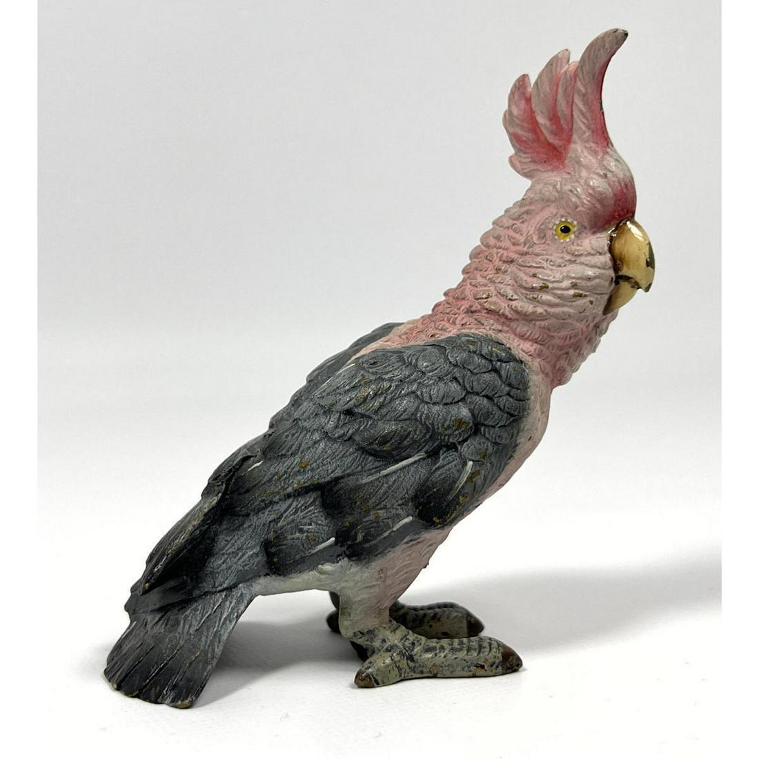 Cold painted Bronze Cockatiel Bird Sculpture. Vienna. Austrian. Poly chrome painted. (1 of 6)
