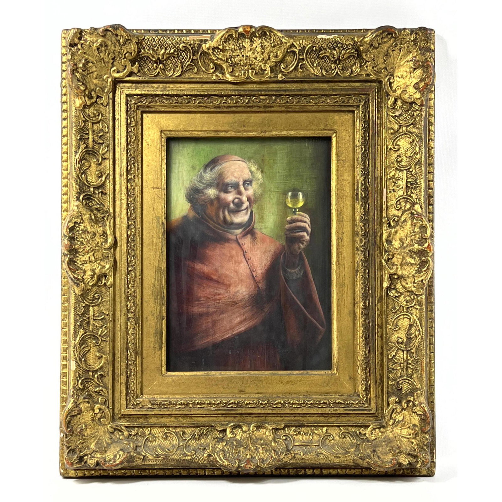 HEIN KONIG OIL Painting. Framed under glass. Friar. (1 of 20)