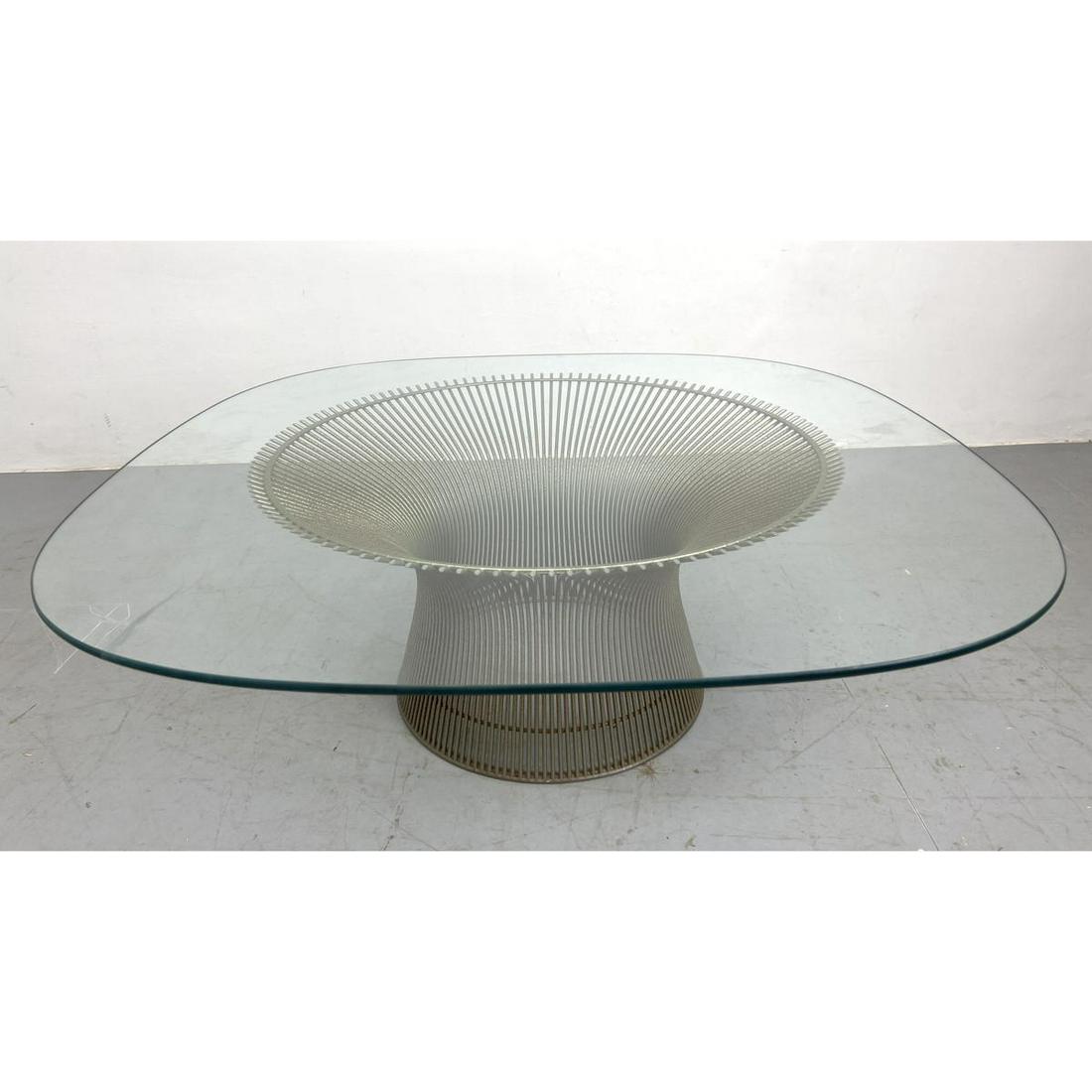 WARREN PLATNER Chrome Rod Coffee Cocktail Table. Glass Top. (1 of 6)