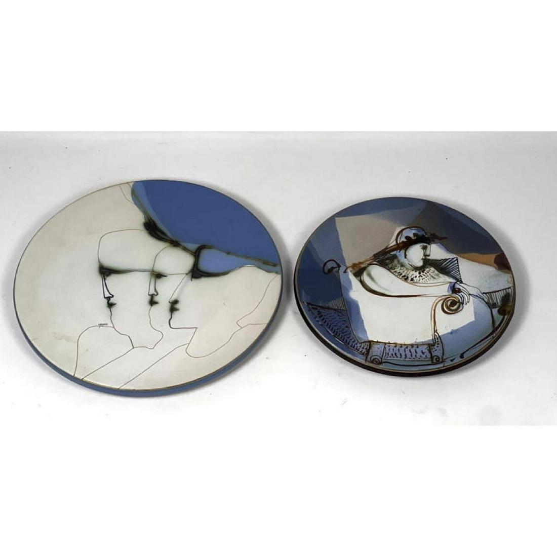2pc SUSANA ESPINOSA Art Pottery Modernist Plate  Last picture shows the entire collection of six pla (1 of 9)