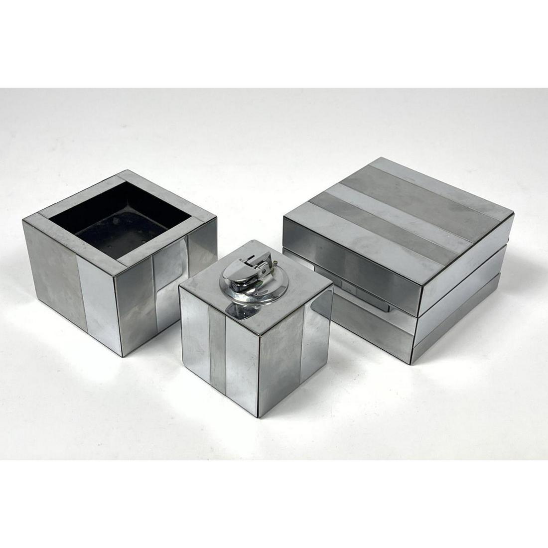 Paul Evans Cityscape Smoking Set. 3 Accessories Lighter Cigarette Box Ashtray (1 of 9)