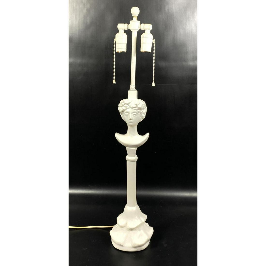 Plaster Giacometti style Table Lamp. Tete de Femme style. (1 of 8)