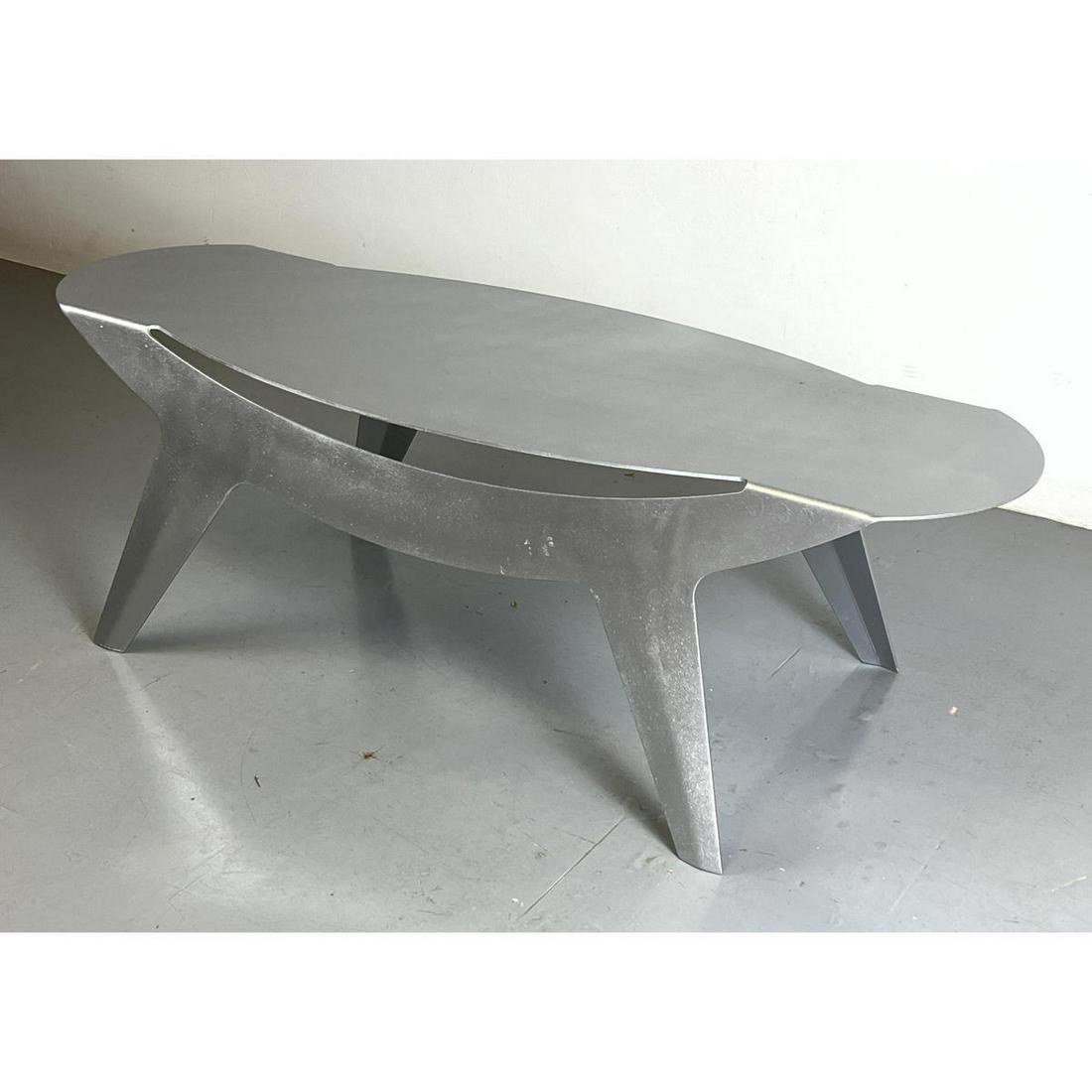 Modernist Origami Style Cocktail Coffee Table. Cut and molded from 1 sheet of metal. Designer. (1 of 11)