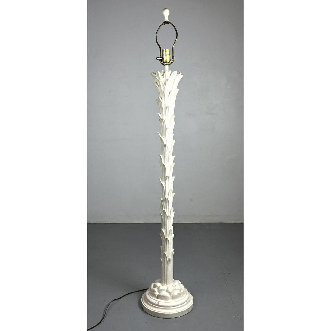 Serge Roche style Palm Tree Floor Lamp. White painted plaster form. Probably Chapman. (1 of 7)