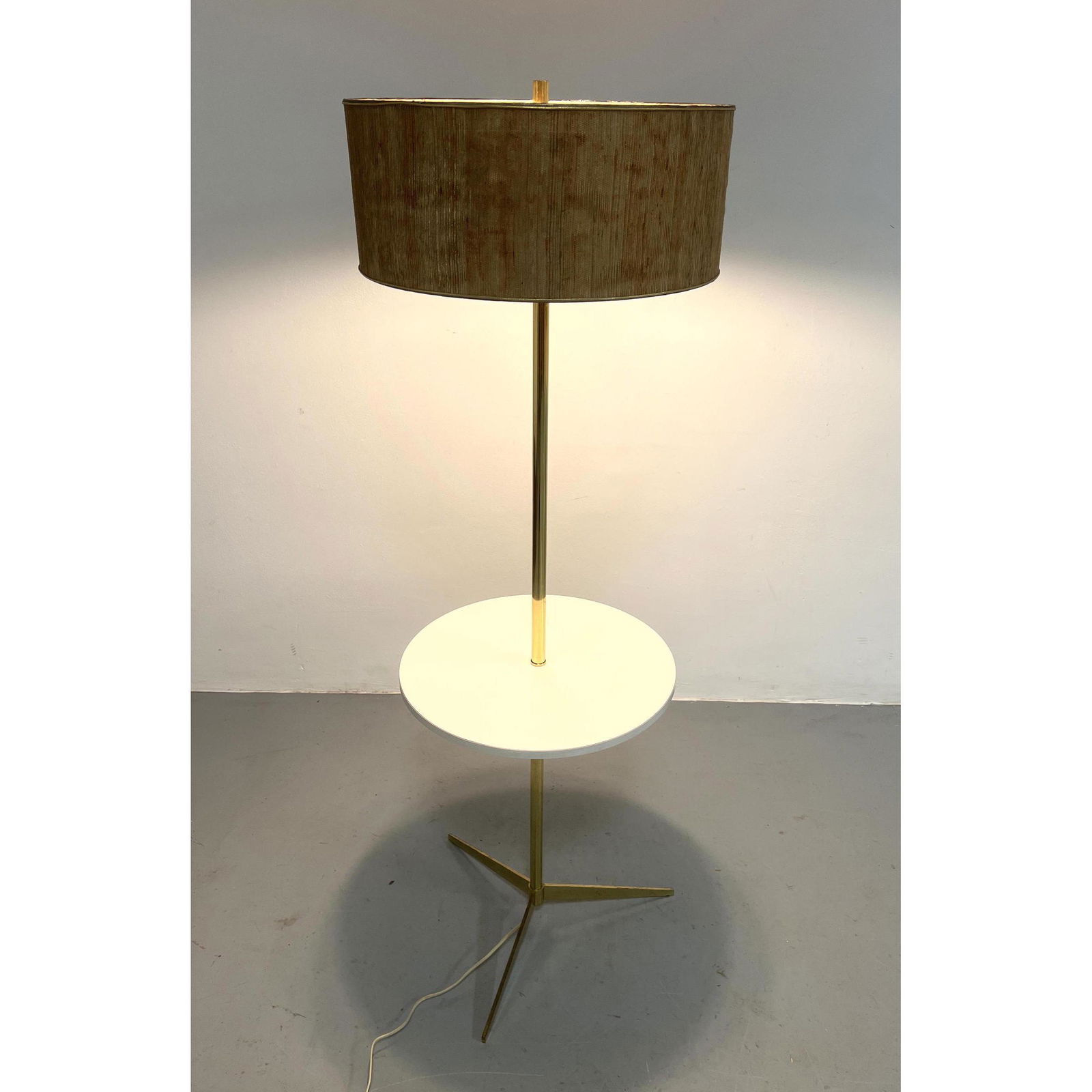 Laurel Paul McCobb Style Brass and White Laminate Mid Century Modern Table Floor Lamp (1 of 6)