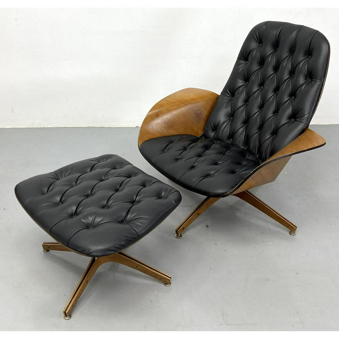1964 George Mulhauser Plycraft Swivel Mr.  Chair and Ottoman (Labeled) (1 of 15)