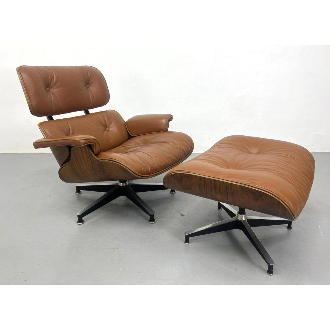 Charles Eames Herman Miller Lounge Chair and Ottoman in Leather and  Rosewood, Herman Miller, model (1 of 15)