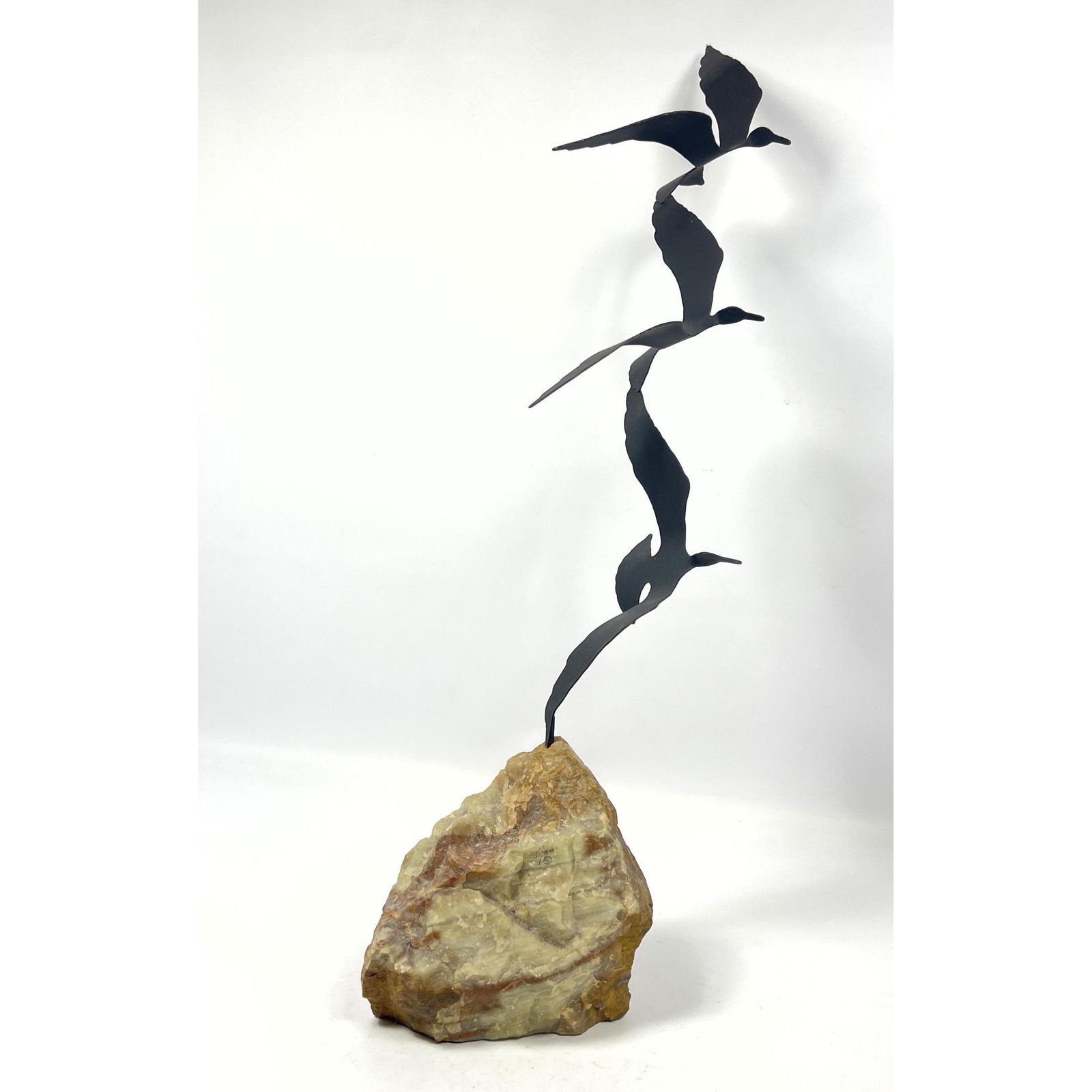 BIJAN bird sculpture. Signed on base. Curtis Jere Style. (1 of 8)