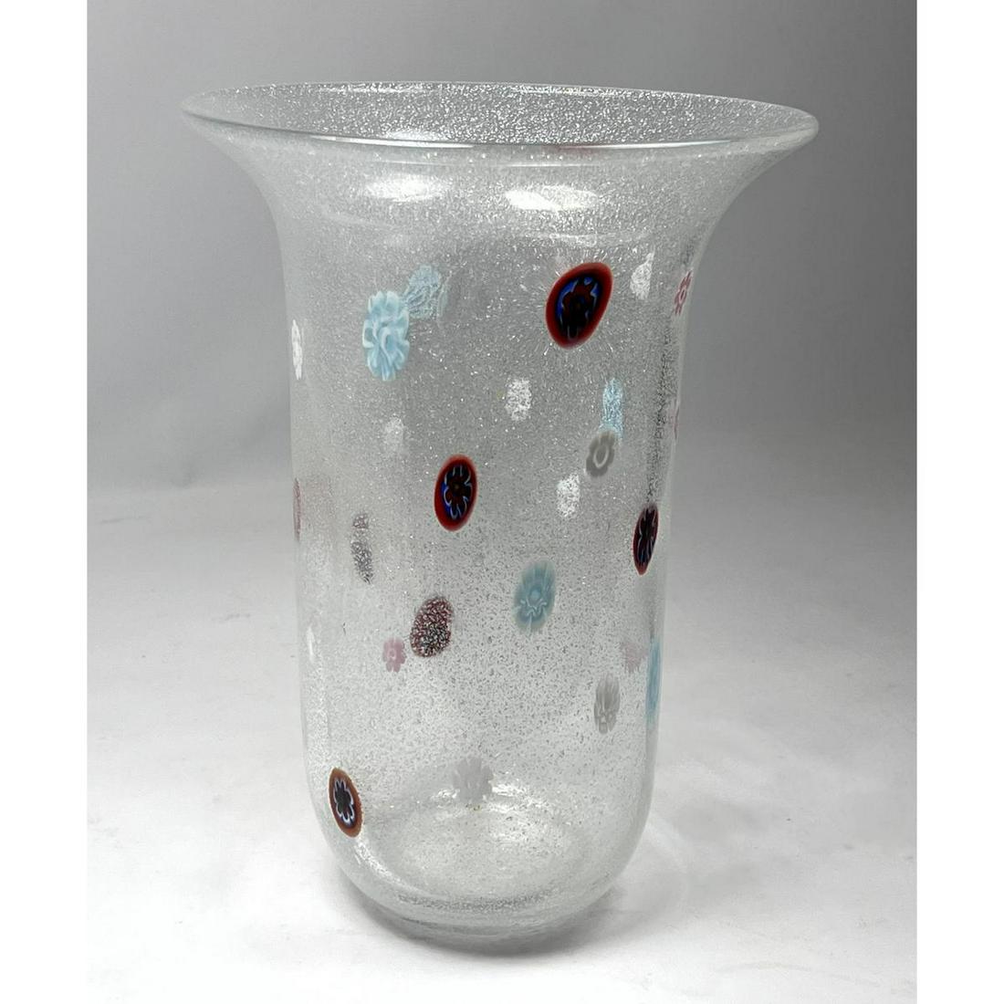 Gambaro  Poggi Hand Blown Murano Art Glass Vase.  Flared rim. Millefiore. (1 of 6)