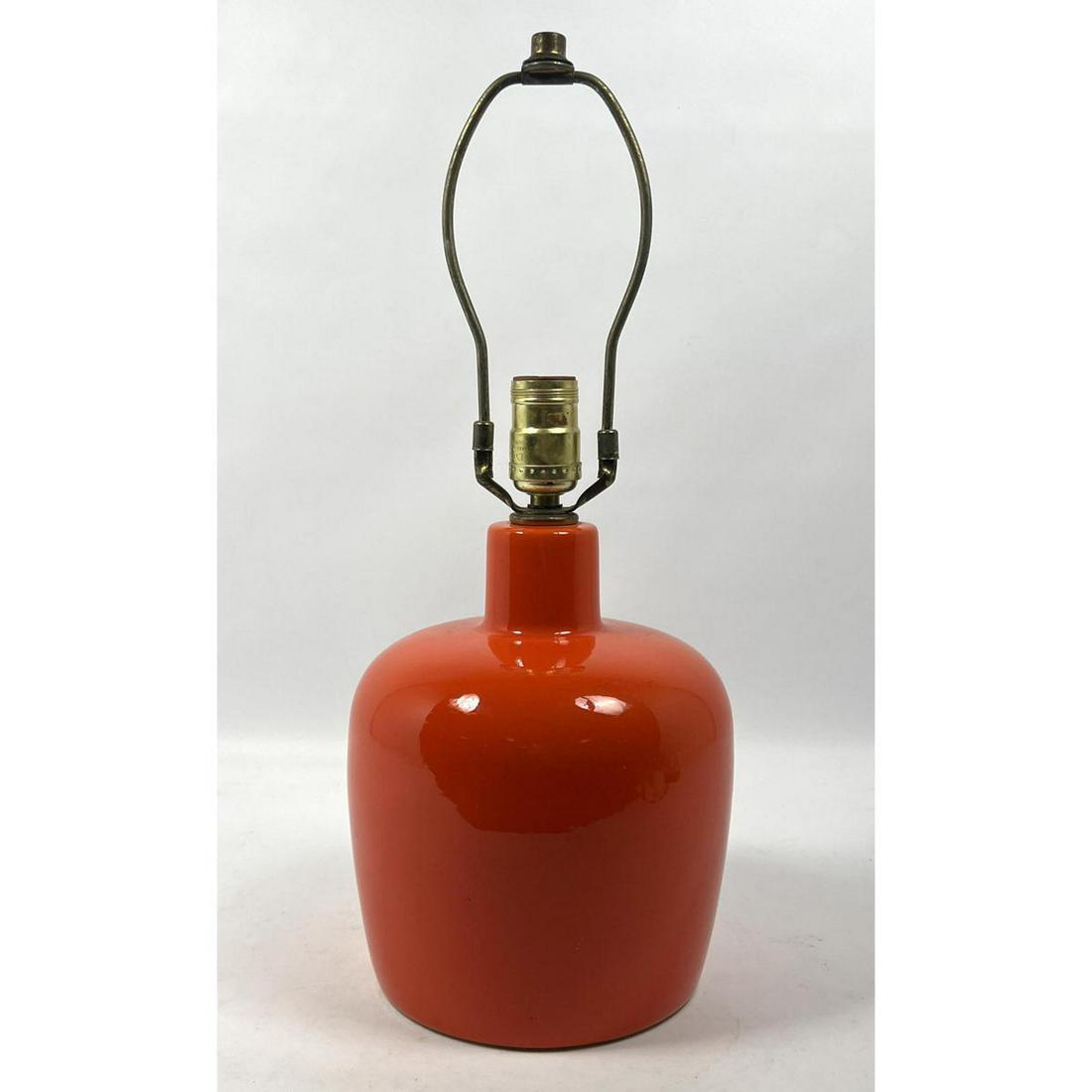 Orange Mid Century Ceramic Table Lamp (1 of 6)