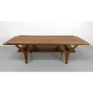 Anton Borg and Arne Vodder Teak Coffee Table by Vamo Sandeborg: Anton Borg and Arne Vodder Teak Coffee Table by Vamo Sandeborg Dimensions: H: 16.5 inches: W: 59 inches: D: 21.5 inches ---