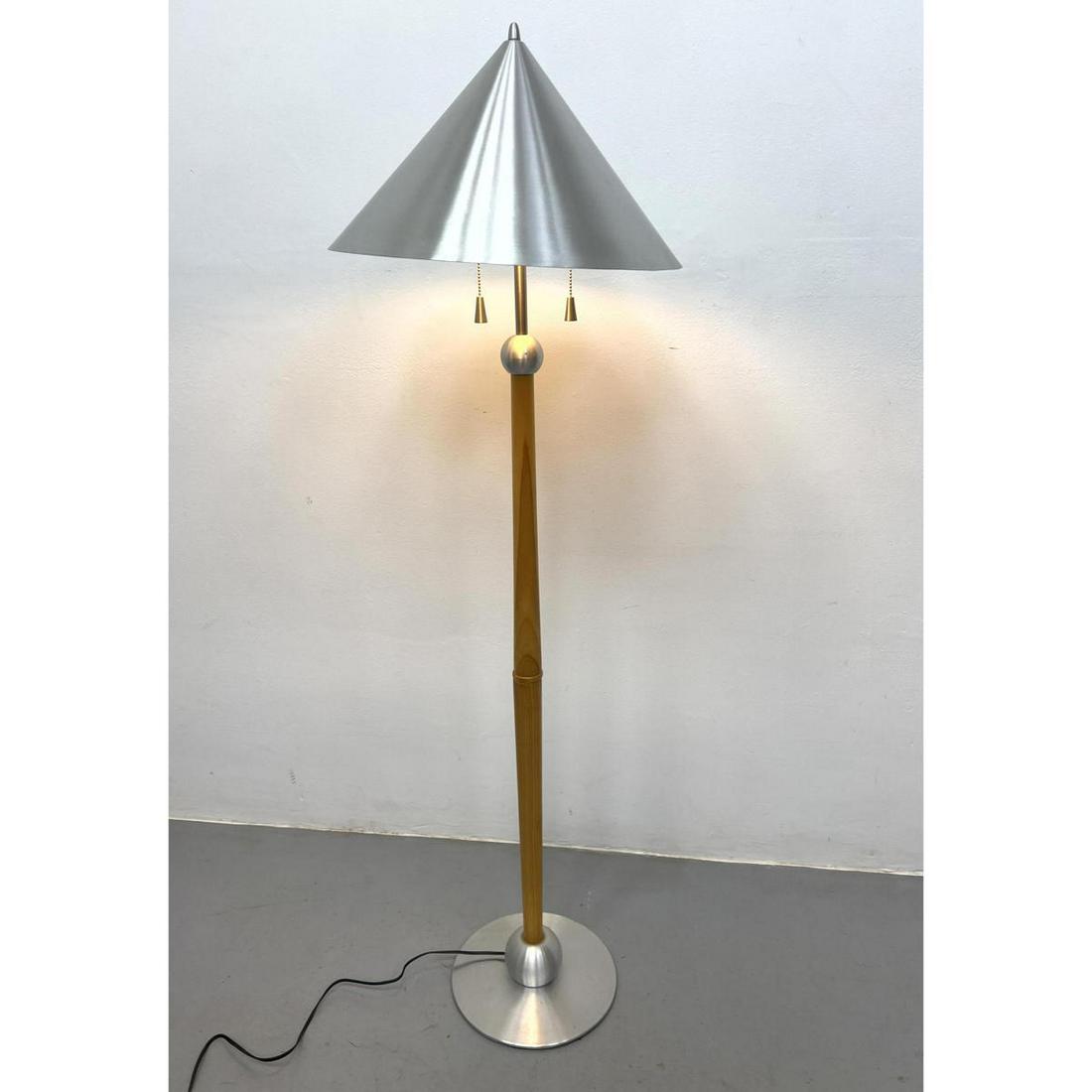 Post Modern Spun Aluminum and Pine Michael Graves Style Floor Lamp (1 of 6)