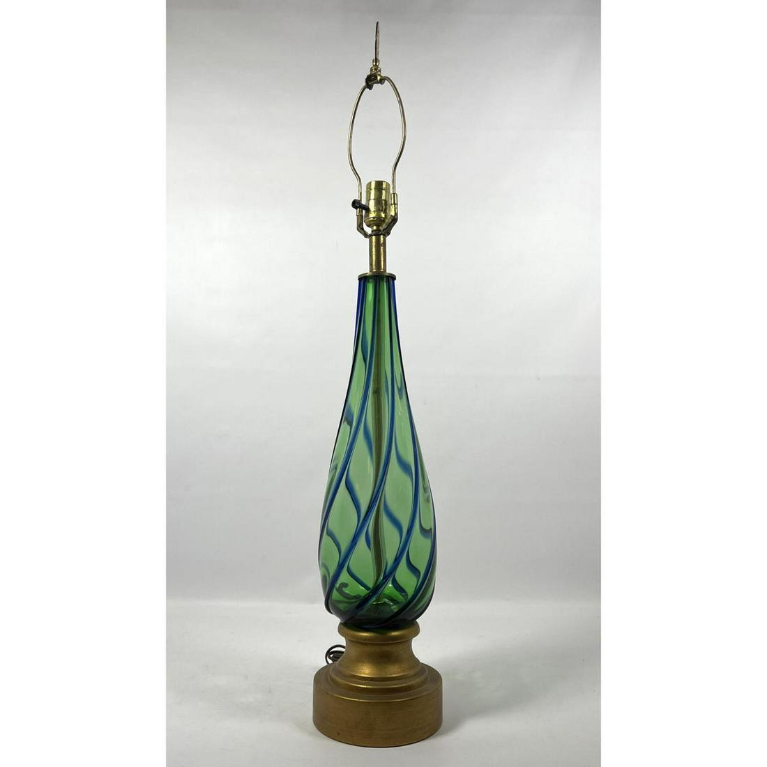 Murano Art Glass Table Lamp.  Swirl Design. (1 of 7)