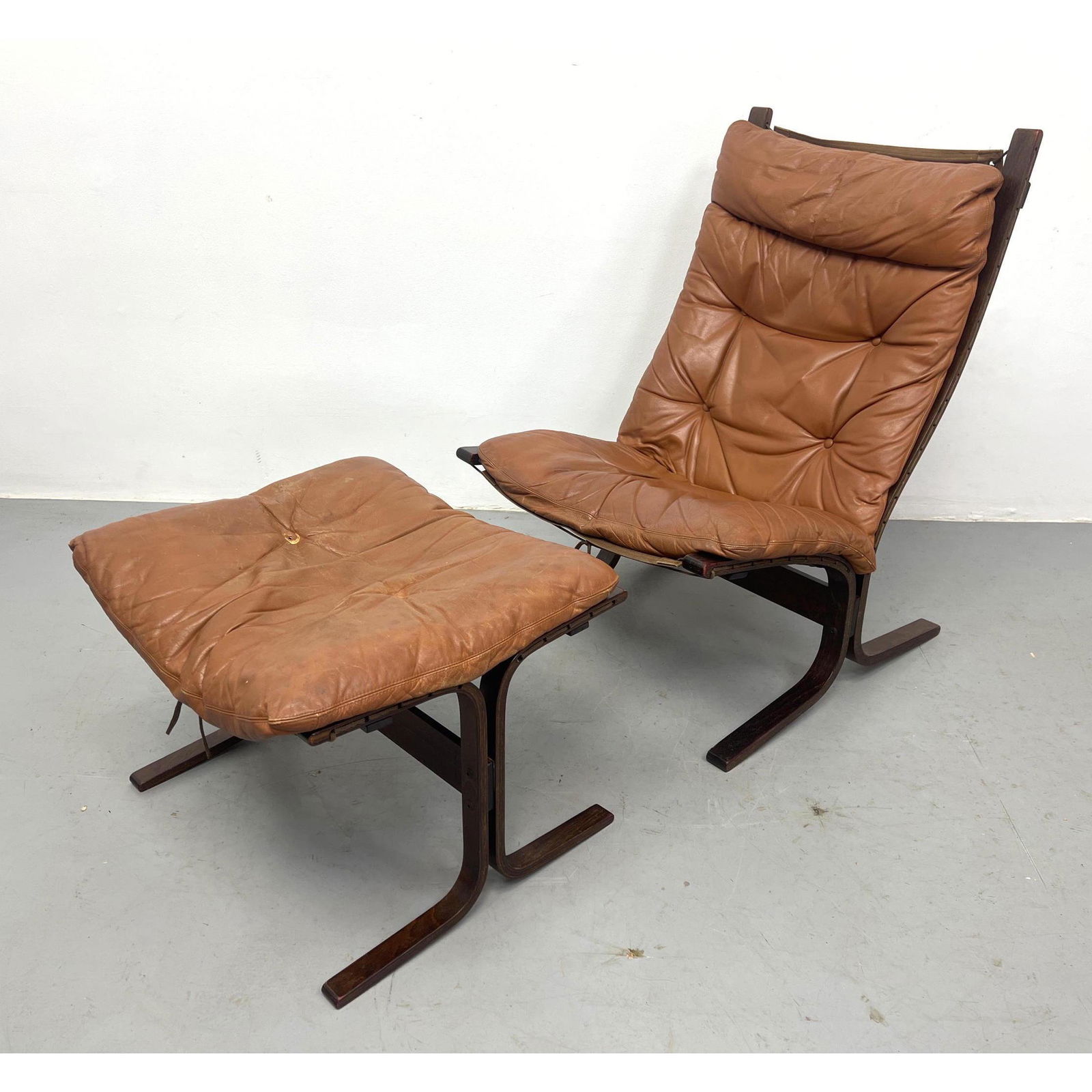 Ingmar Relling Westnofa Siesta Norway Leather and Bentwood Lounge Chair and Ottoman (1 of 20)