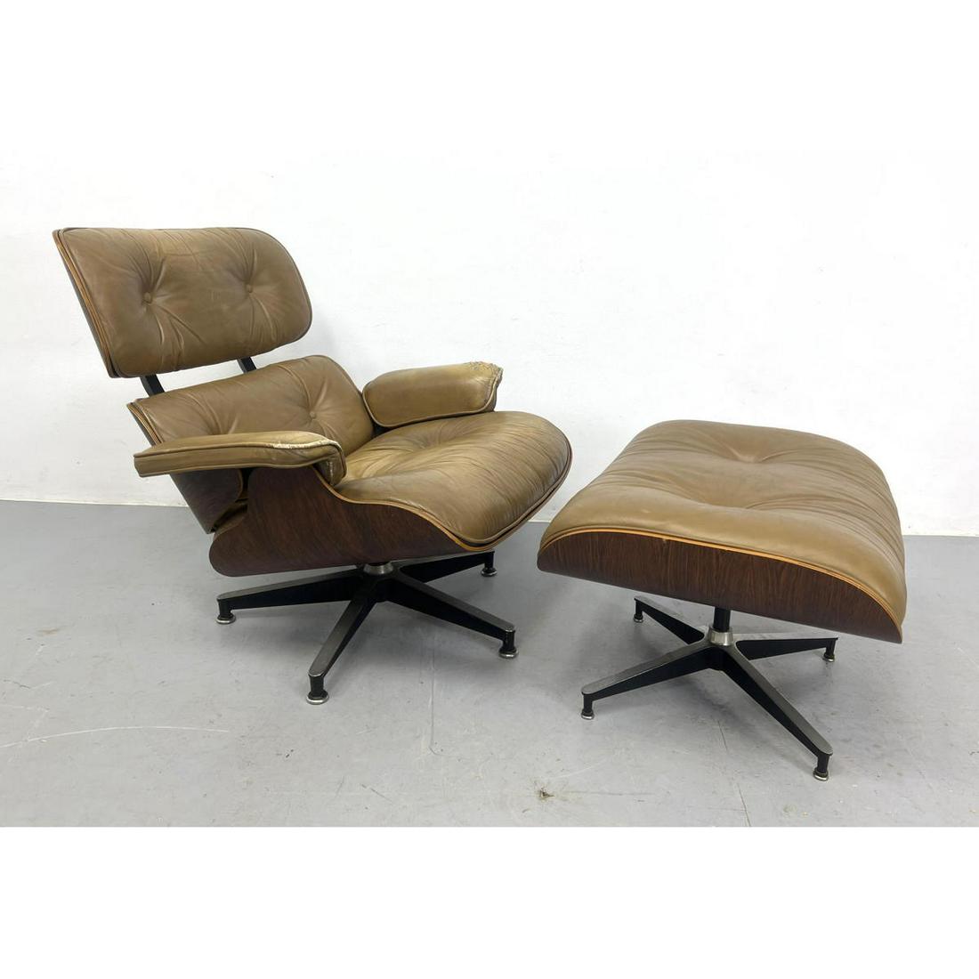 CHARLES EAMES Lounge Chair, Ottoman. Leather Upholstery. HERMAN MILLER. March 1977. (1 of 11)