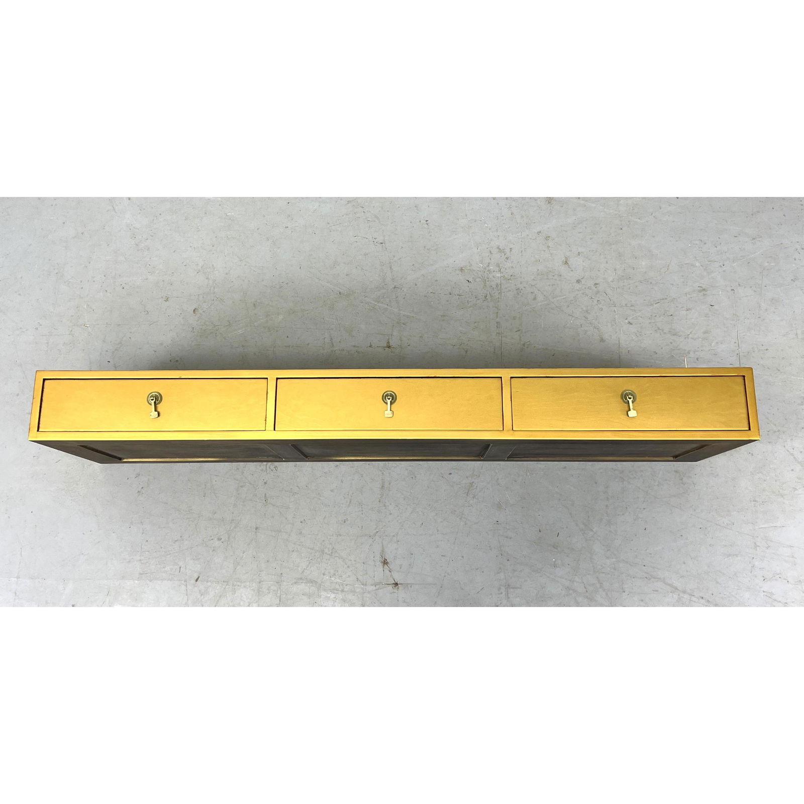 Decorator Gold Finish 3 Drawer Wall Hanging Shelf Cabinet. No Mounting Hardware. (1 of 10)