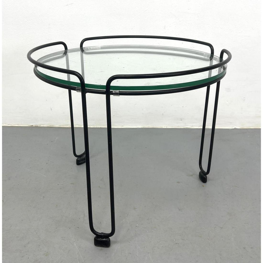 Unusual Homecrest Glass Top and Iron Side Table (Label Affixed) (1 of 9)