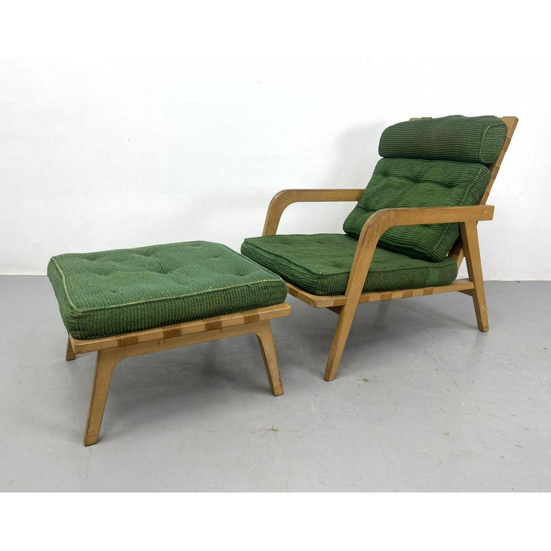 FICKS REED Modernist Lounge Chair and Ottoman. Open arm frame. (1 of 10)