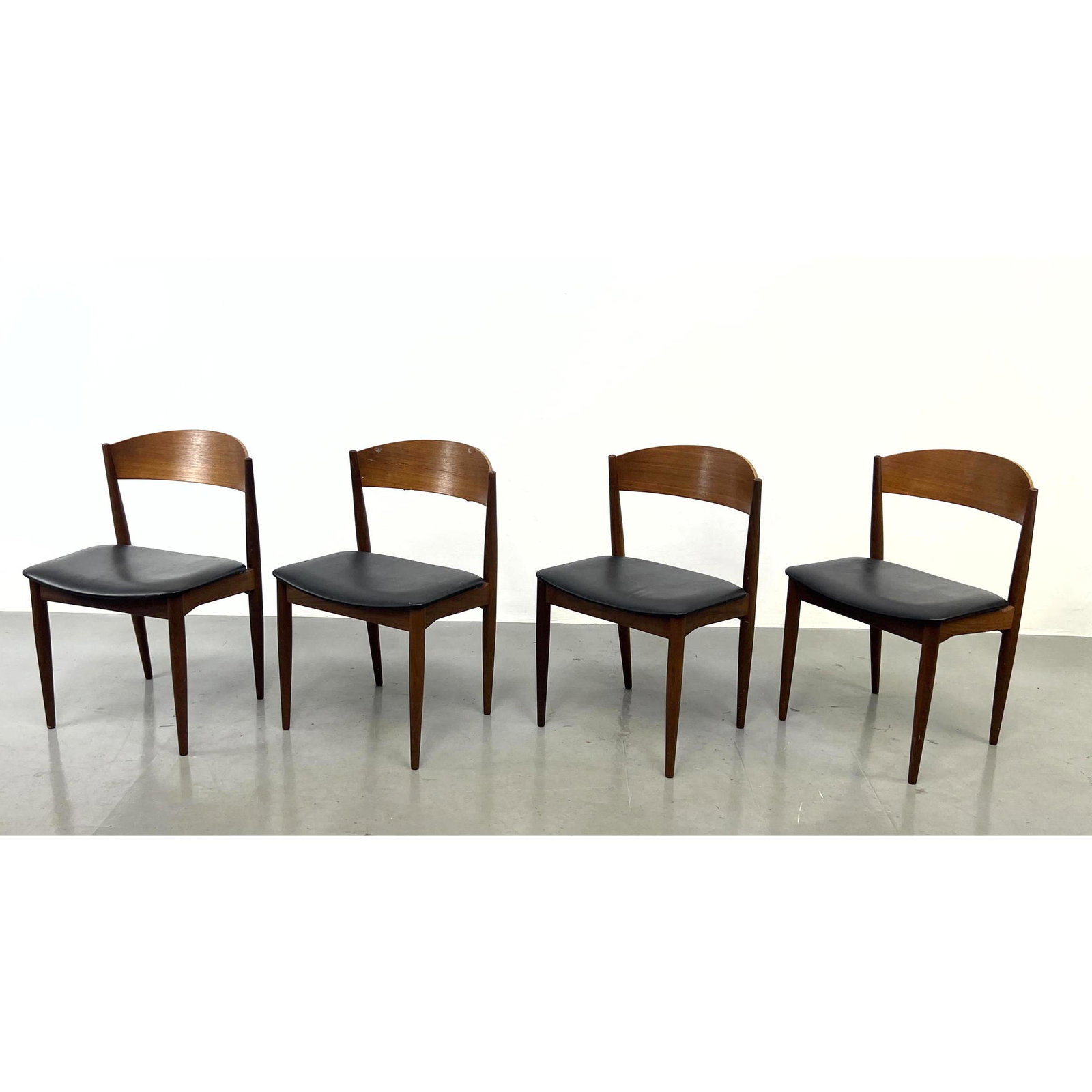 Set 4 Danish Modern Teak Dining Chairs.: Set 4 Danish Modern Teak Dining Chairs. Dimensions: H: 30.5 inches: W: 19 inches: D: 24 inches - Seat Height: 16.5 inches ---