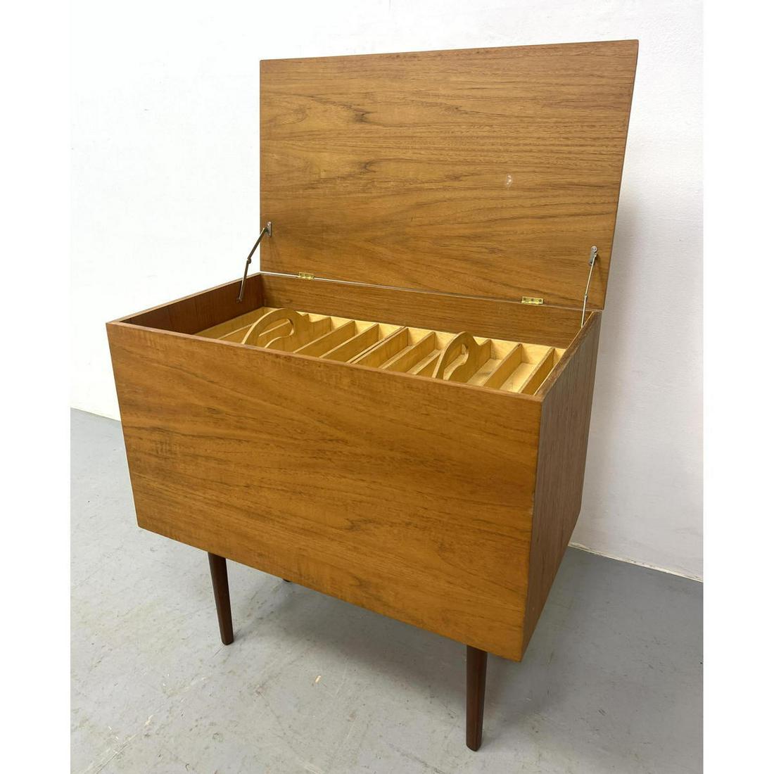 Danish Modern Storage Sewing Cabinet with lift top. Lift out trays for supplies. (1 of 9)