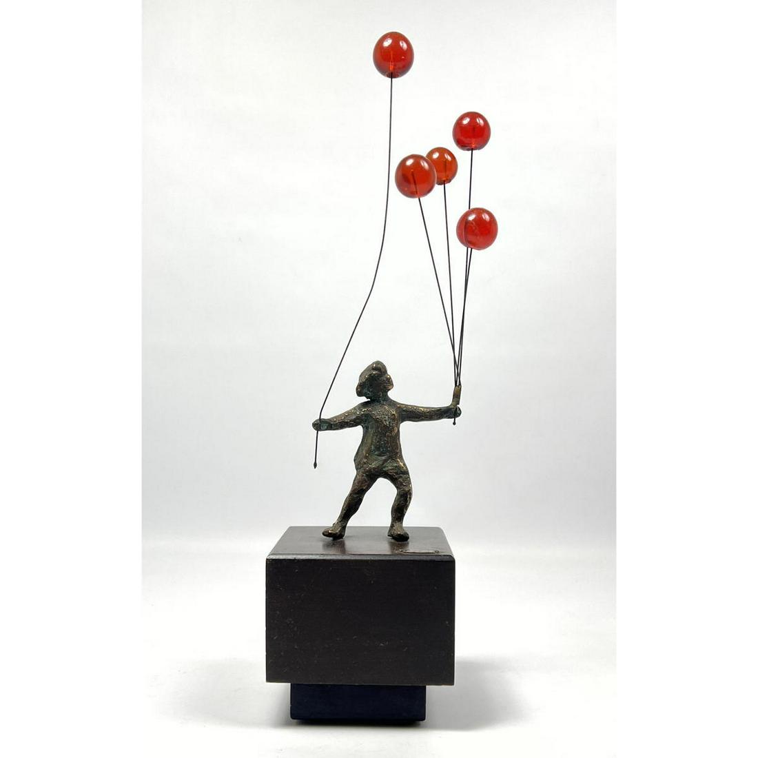 C. Jere balloon girl Table Sculpture. wood Base. (1 of 7)