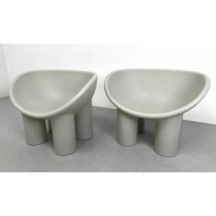 Faye Toogood Roly Poly style plastic stool Chairs. Unmarked.: Faye Toogood Roly Poly style plastic stool Chairs. Unmarked. Dimensions: H: 19 inches: W: 24.5 inches: D: 16 inches - Seat Height: 11 inches --- We offer curbside delivery to NYC, Manhattan, Close Bro