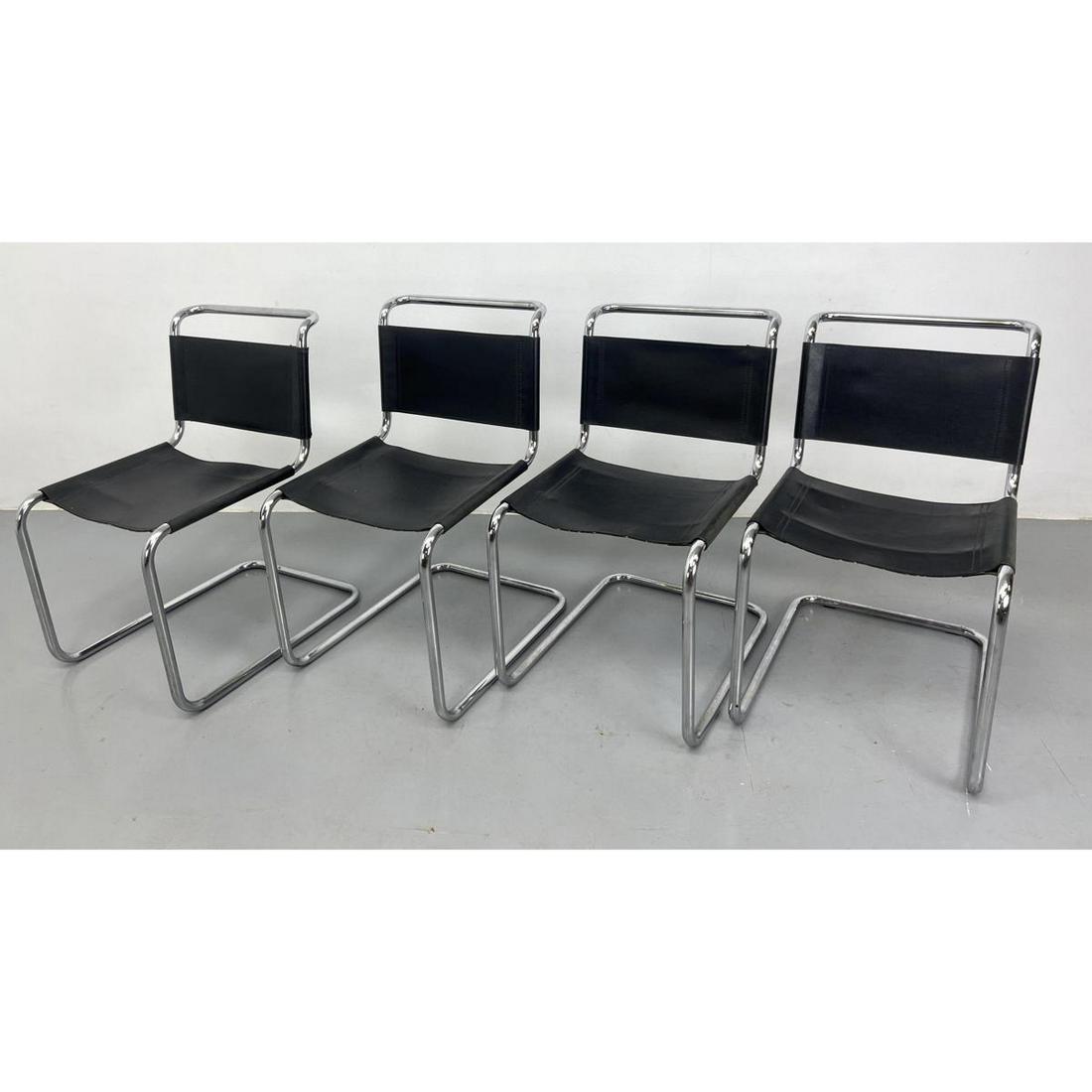 Set 4 Marcel Breuer Leather and Chrome Dining Chairs. (1 of 10)