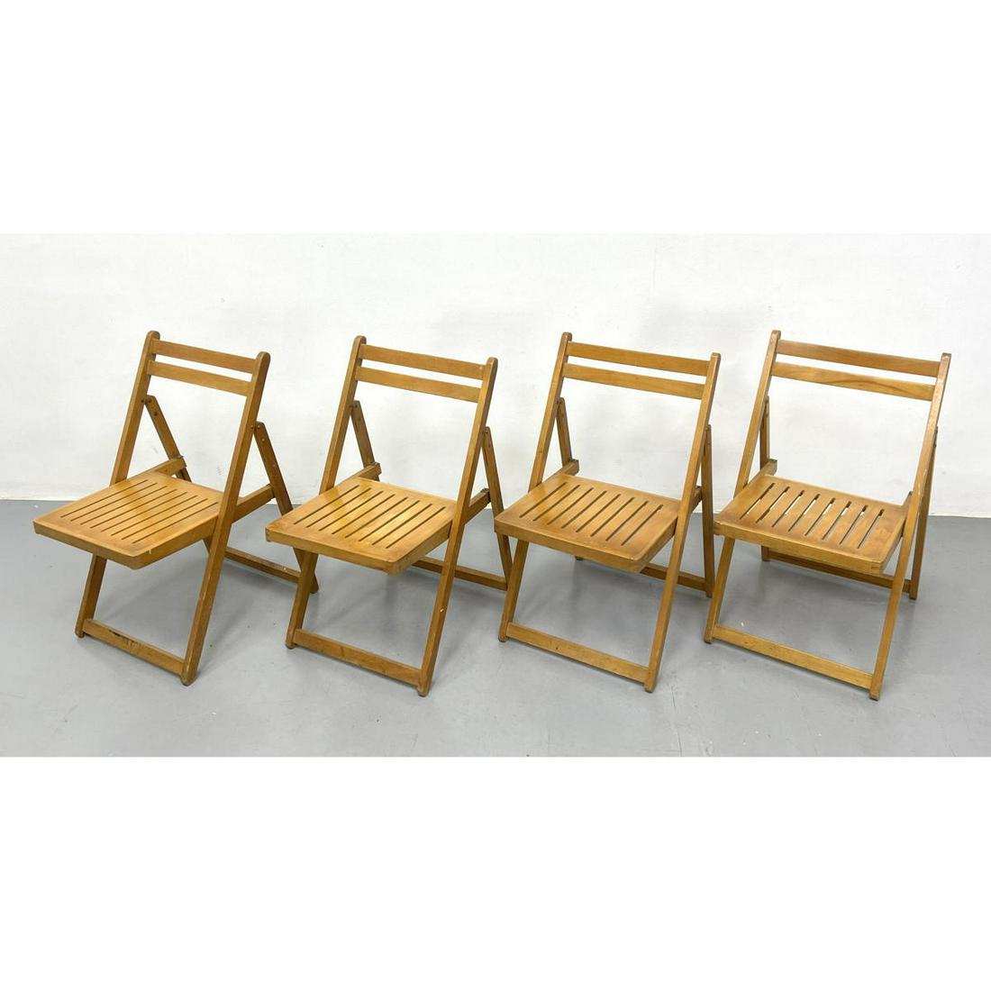 Set 4 Yugoslavia Birch Folding Chairs (1 of 8)