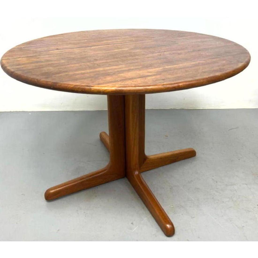 Mid Century Modern Teak Dining Table: Mid Century Modern Teak Dining Table Dimensions: H: 28 inches: W: 41 inches: D: 41 inches --- We offer curbside delivery to NYC, Manhattan, Close Brooklyn, Hoboken about a week after the last auction 