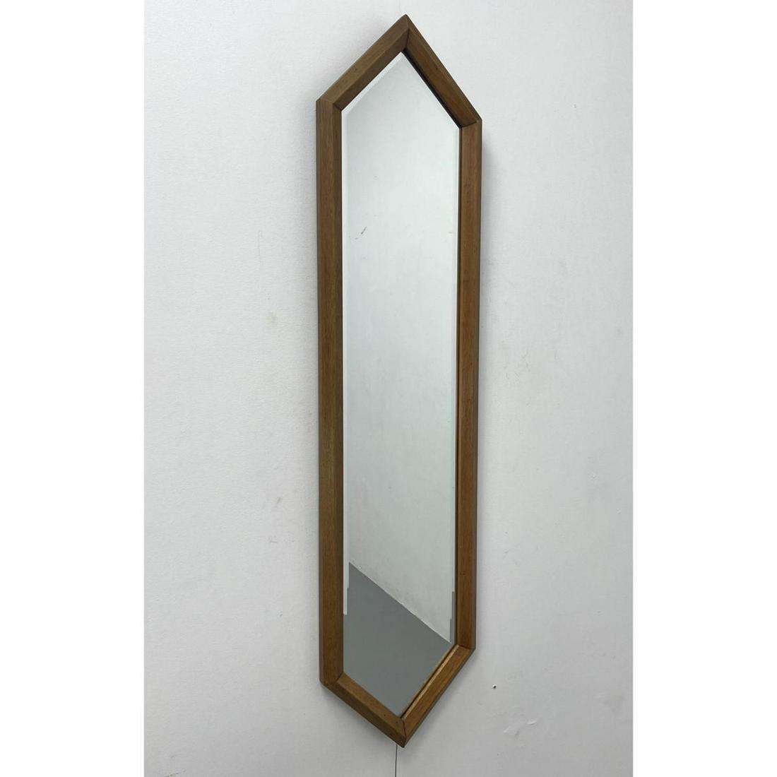 Modernist Elongated Six Sided Wood Frame Wall Mirror. (1 of 4)