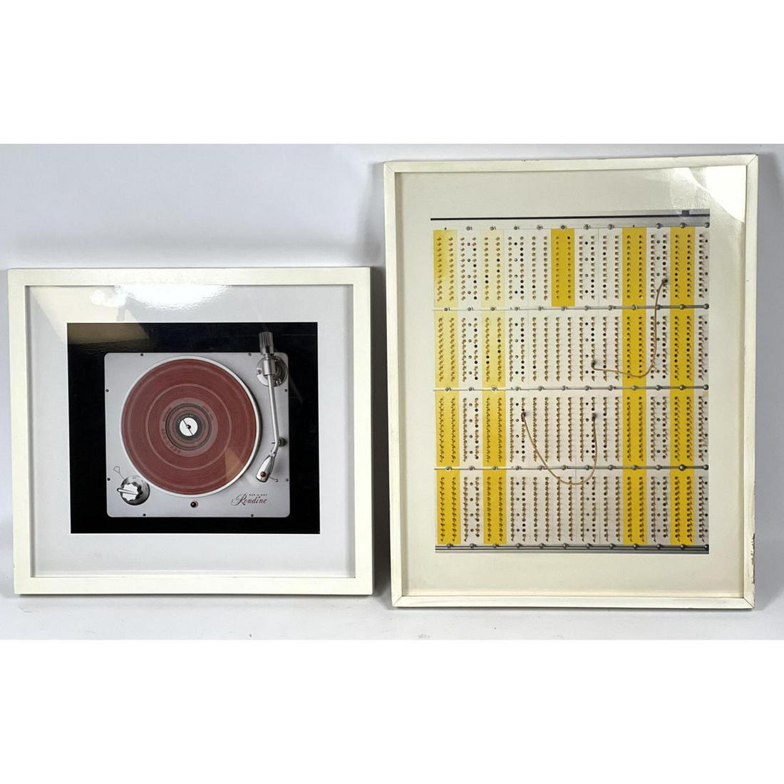 2pc Todd Eberle Prints - Turntable and Circuit board. Framed. Signed on back (1 of 6)