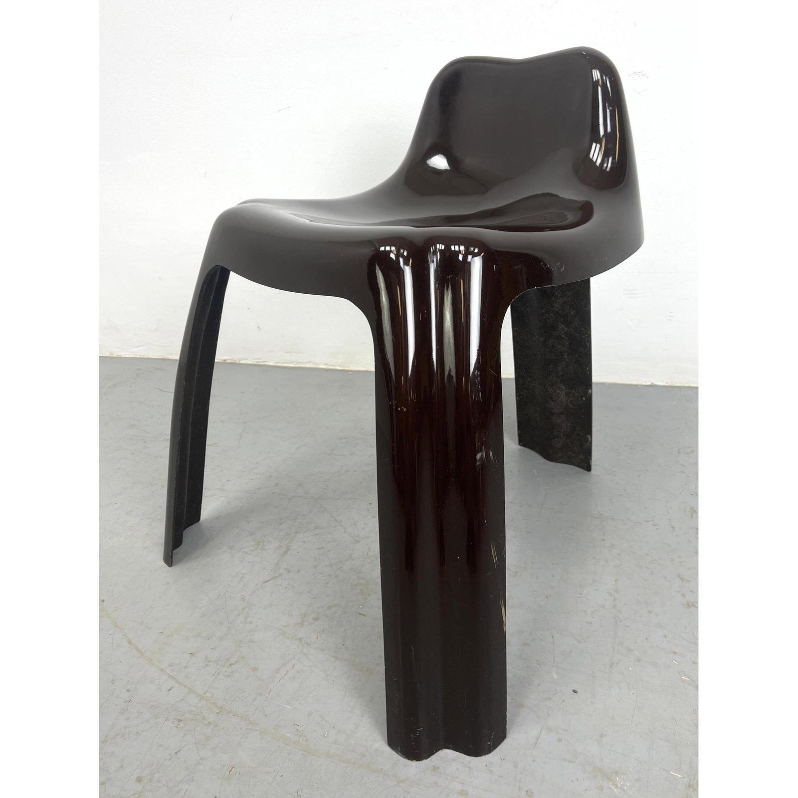 KARTELL Brown Plastic Stool Chair. Kartell Italy (1 of 7)