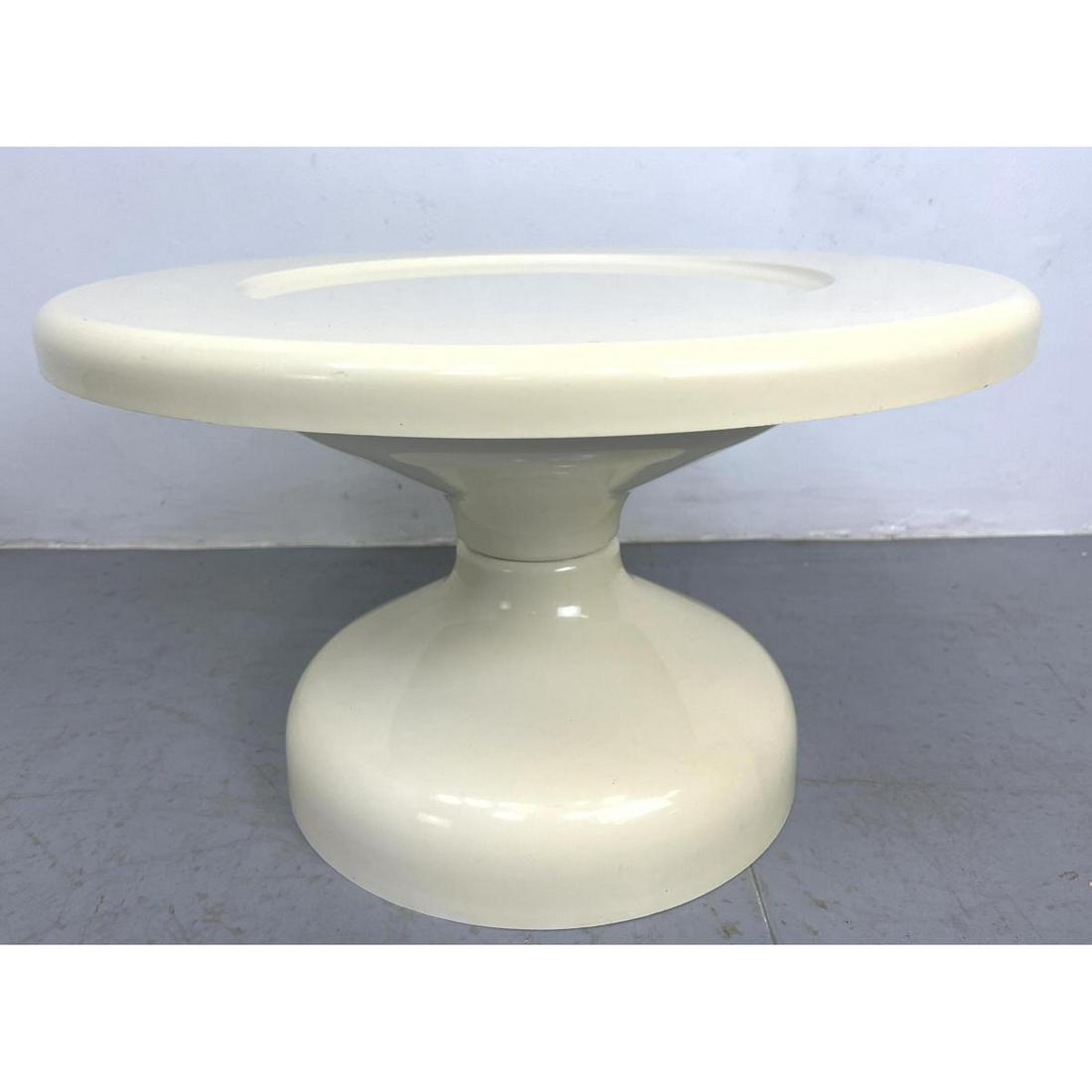 Kartell white plastic  table Achille and Pietro Castiglioni, Rochetto, 1960's prod.  Kartell Italy (1 of 6)