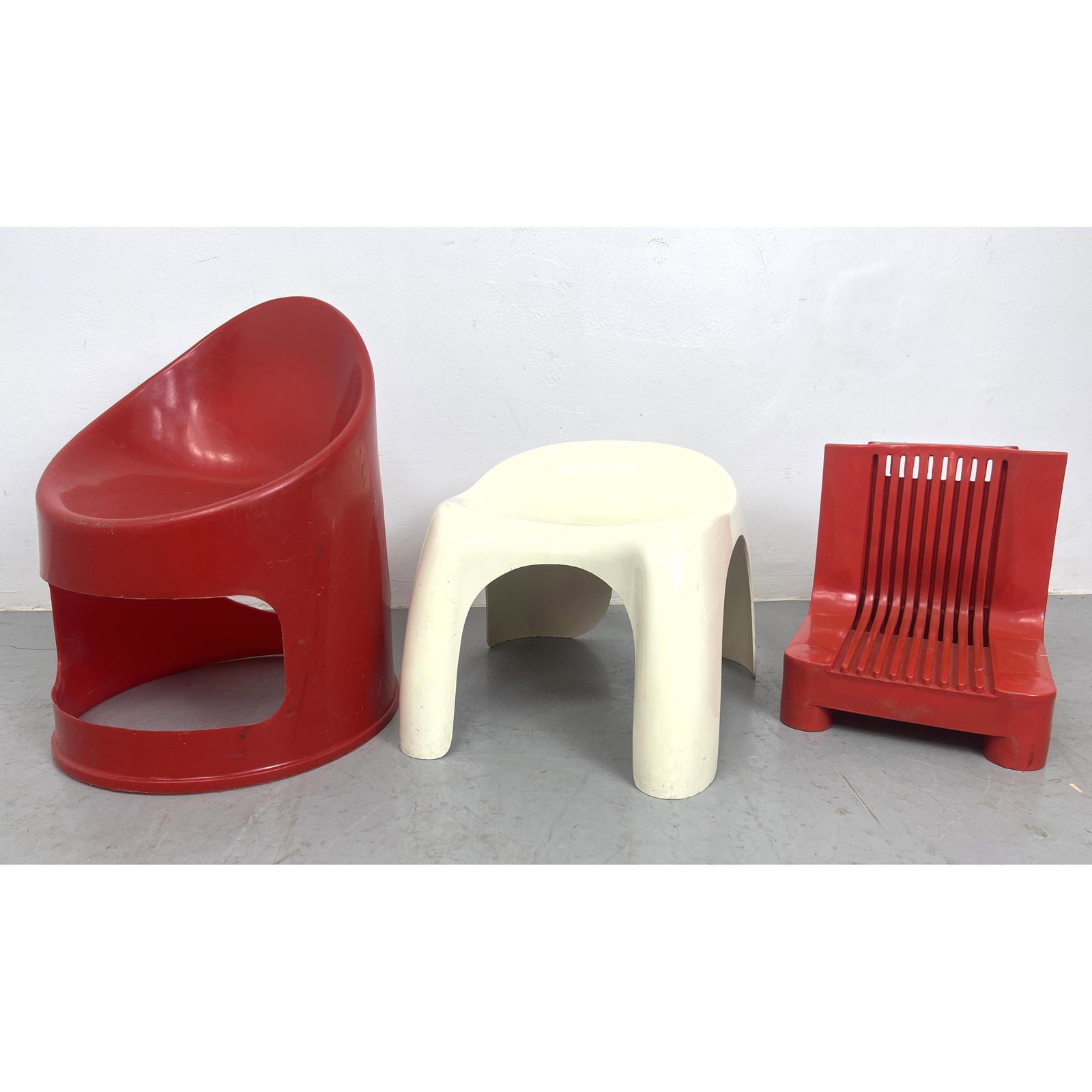 3 plastic child's chairs. Molded Plastic. Artemide. Stacy Dukes. (1 of 5)
