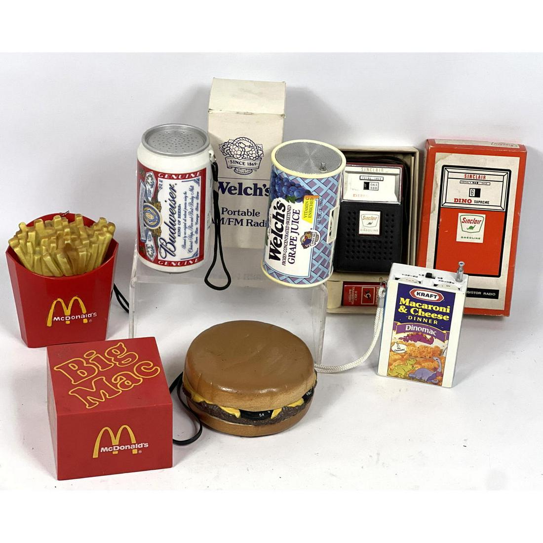 7pc Brand Advertising Transistor Radios. Vintage. DINO SINCLAIR Gas Pump in Box. McDonald's Fries, 1 (1 of 20)