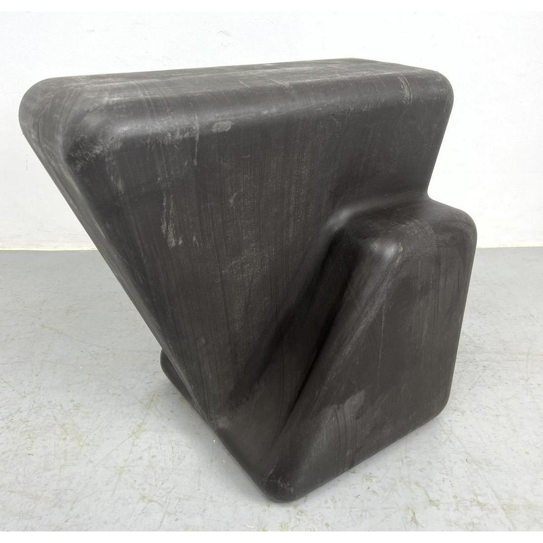 Brown Molded plastic stool. Unsigned. (1 of 8)