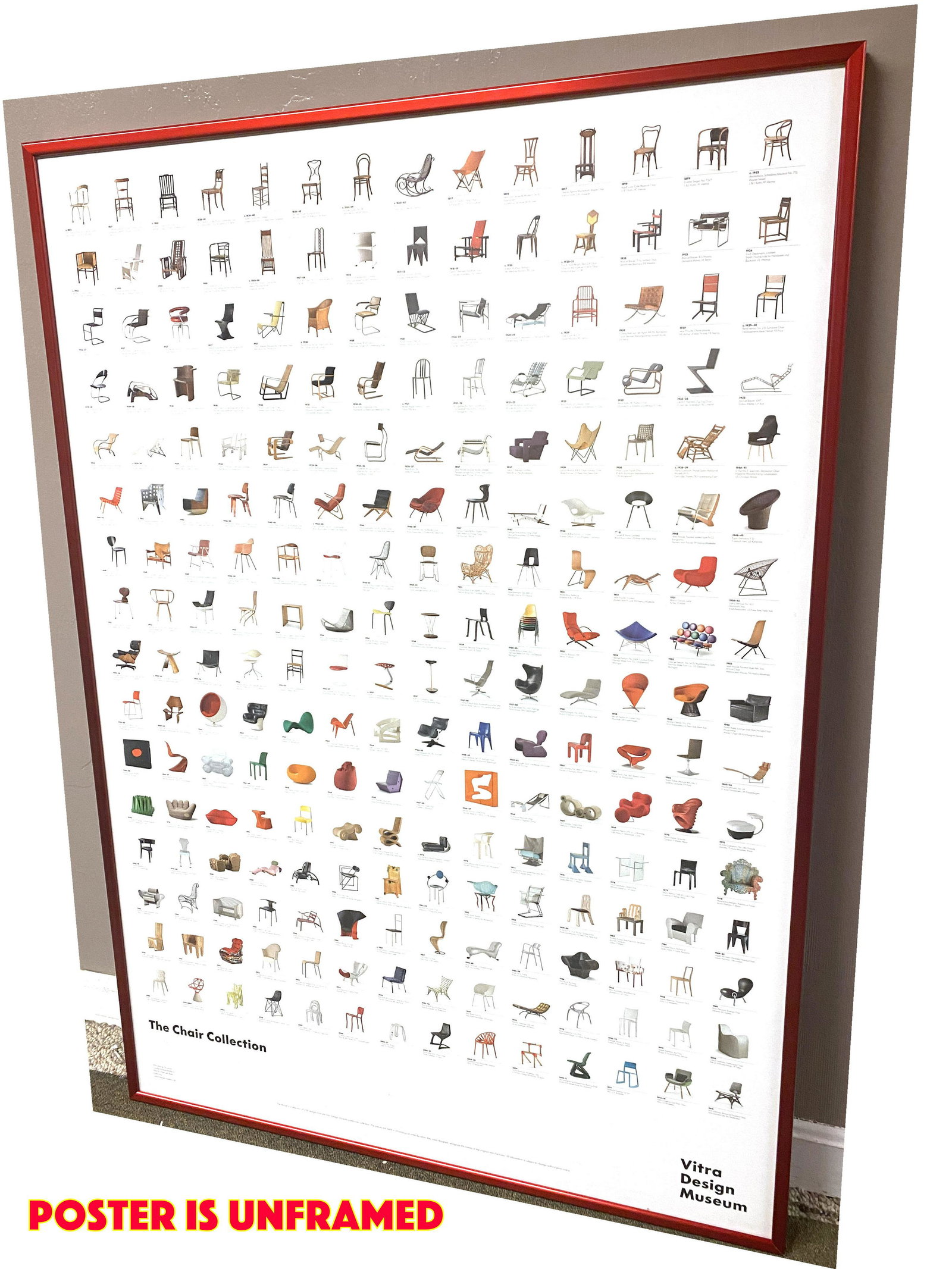 Vitra - The Chair Collection Poster - shows 224 selected pieces of the Vitra Design Museum's collect (1 of 9)