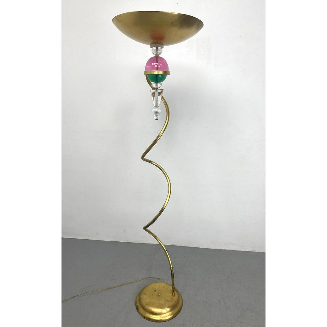 Decorator Torchiere Floor Lamp. Twisted column with Acrylic Details. (1 of 9)