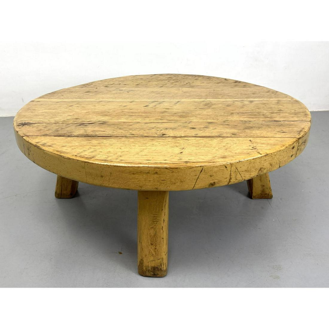 Solid oak Dutch brutalist coffee table. Thick Top. (1 of 6)