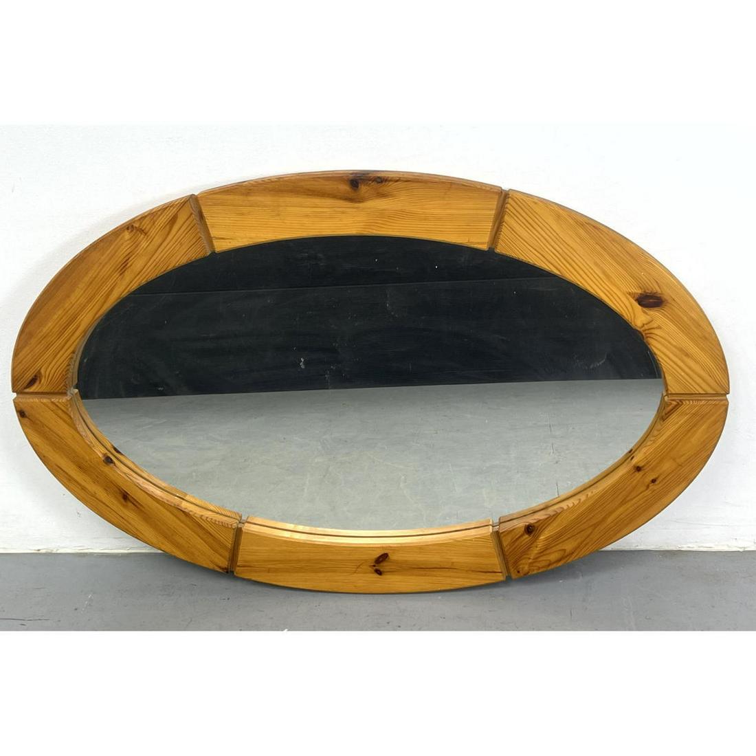 Danish pine oval wall mirror (1 of 4)