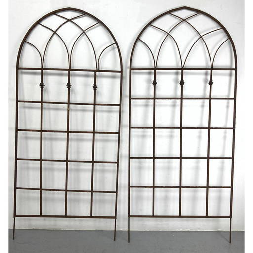 Pr Arched Top Outdoor Garden Trellises. Gothic Style Arches Above Grid