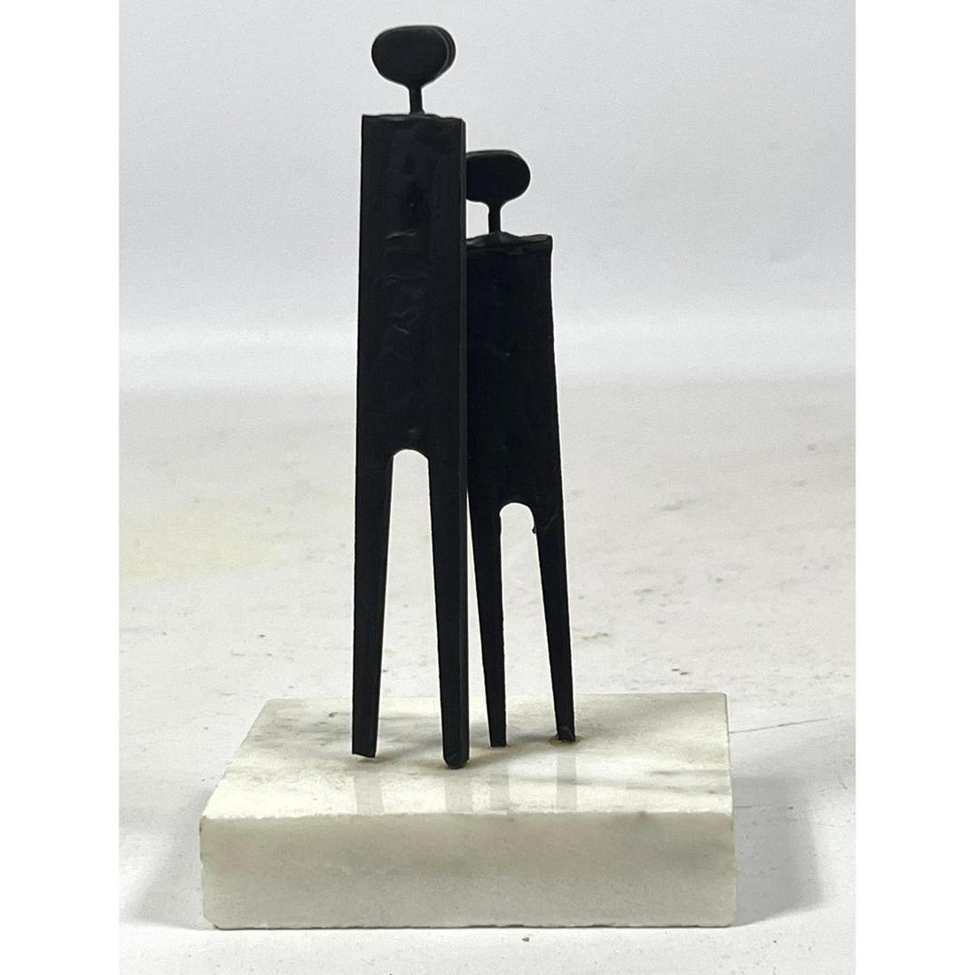 Mid Century Modern Sculpture on Marble Base.  2 Figures. (1 of 6)