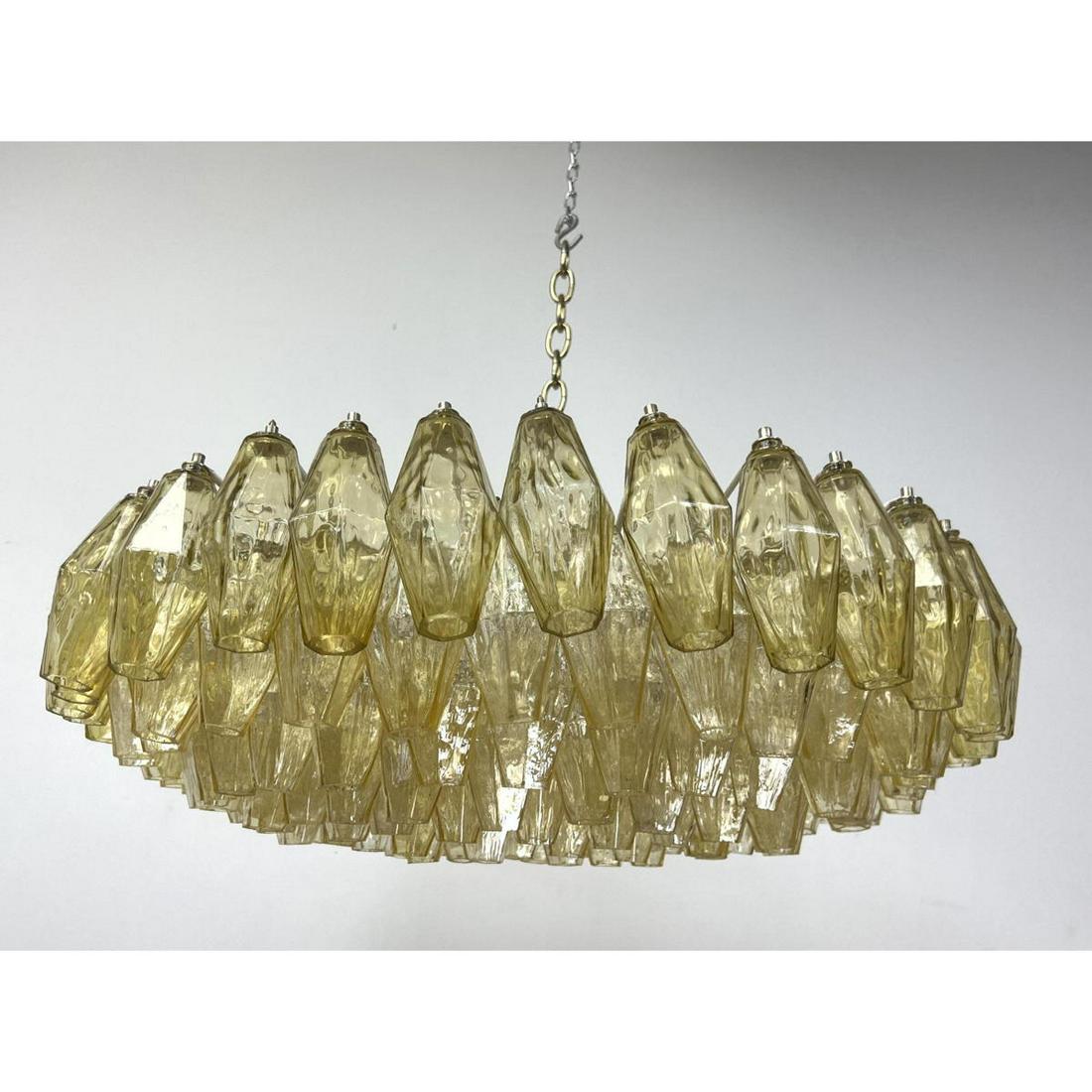 PAOLO VENINI 'Poliedri' series Chandelier. Glass and Iron. (1 of 12)