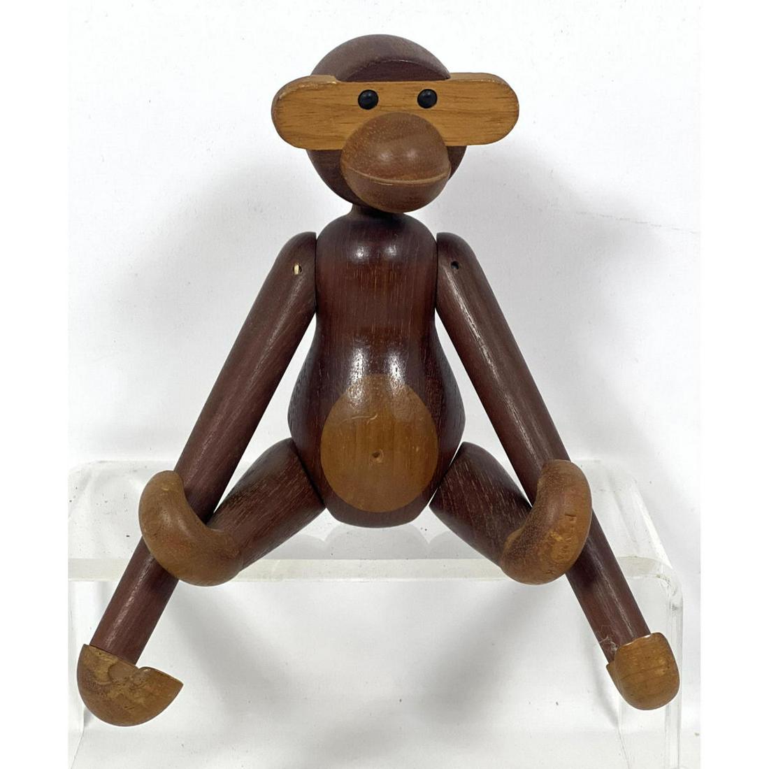 Kay Bojesen Jointed Teak Monkey Figure. Modern Design.: Kay Bojesen Jointed Teak Monkey Figure. Modern Design. Dimensions: H: 7.5 inches: W: 6.25 inches: D: 2.5 inches --- US Packing and Shipping charge: $35 Plus insurance at a rate of $1 per hundred. We o