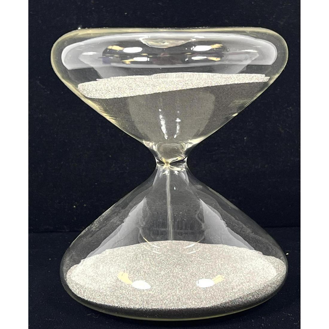 Clear Crystal Hourglass with Metal Beads. Sand Timer. Inspired by Venini. (1 of 6)