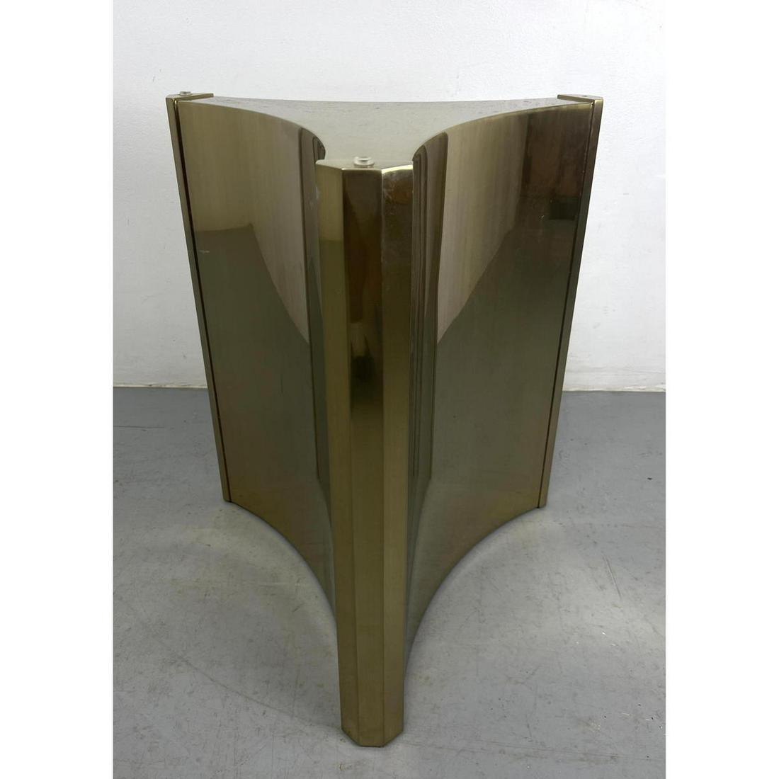 BERNHARDT Satin Brass Three Sided Pedestal Table Base. Label. (1 of 10)