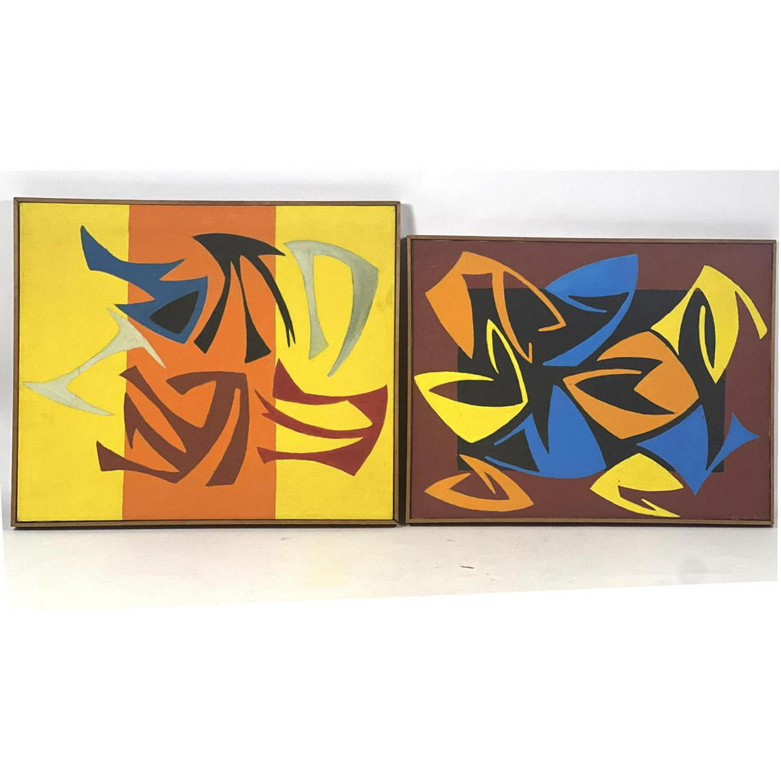 2pcs SCHEIBER Paintings on Canvas. Modern graphic design. (1 of 8)