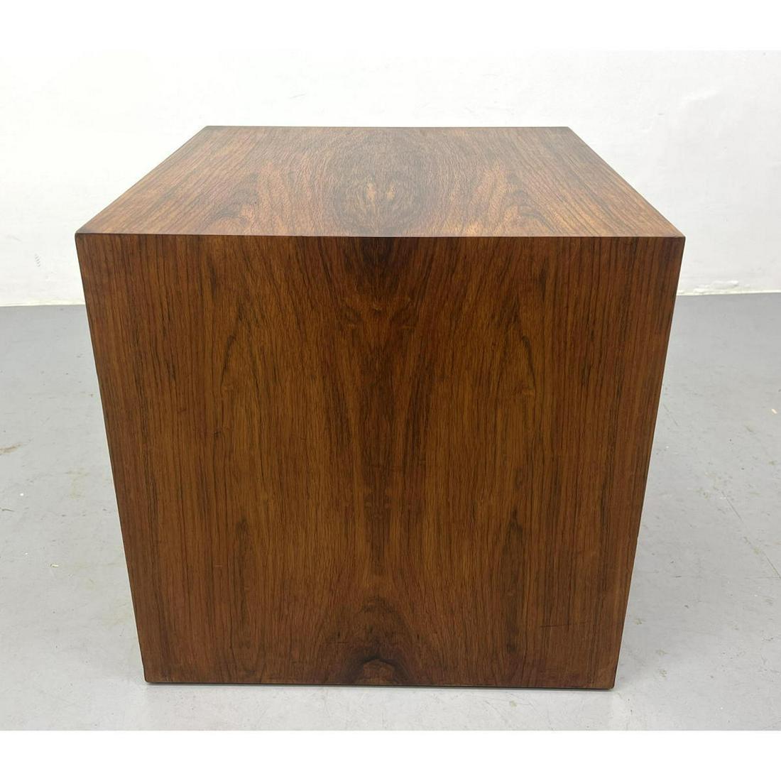 Rosewood Danish Modern Cube Platform Side Table. Pedestal. (1 of 8)